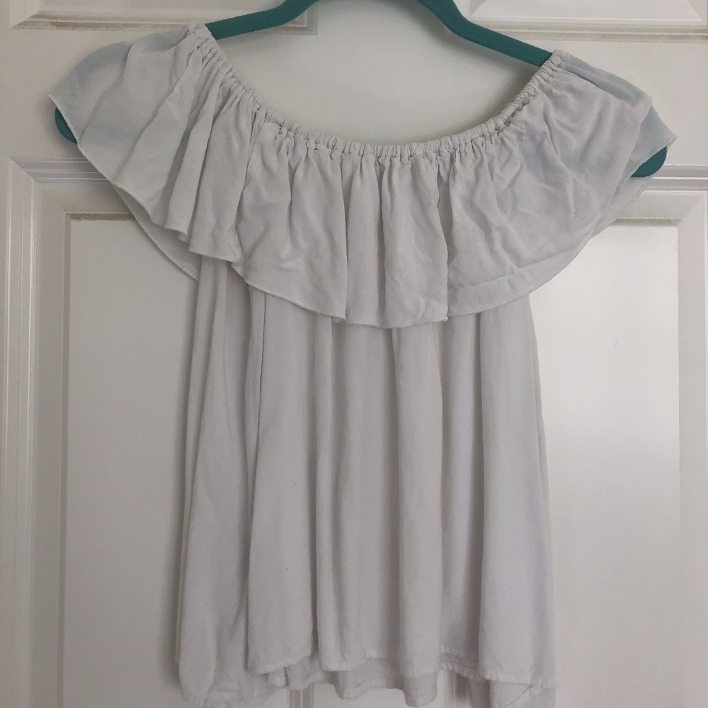 Ruffled White Crop Top